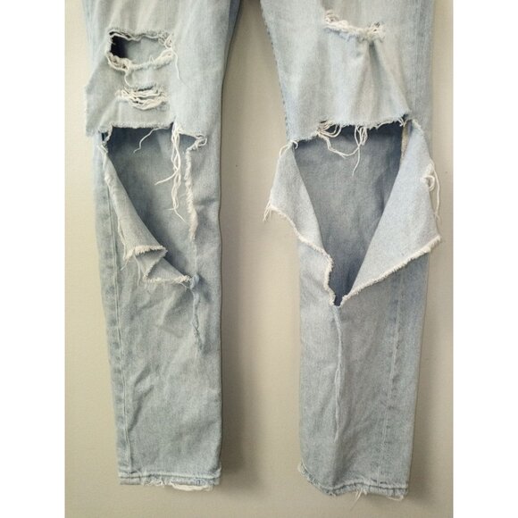 H&M Boyfriend Button Fly Destructed Jeans Size 4 - Picture 3 of 9